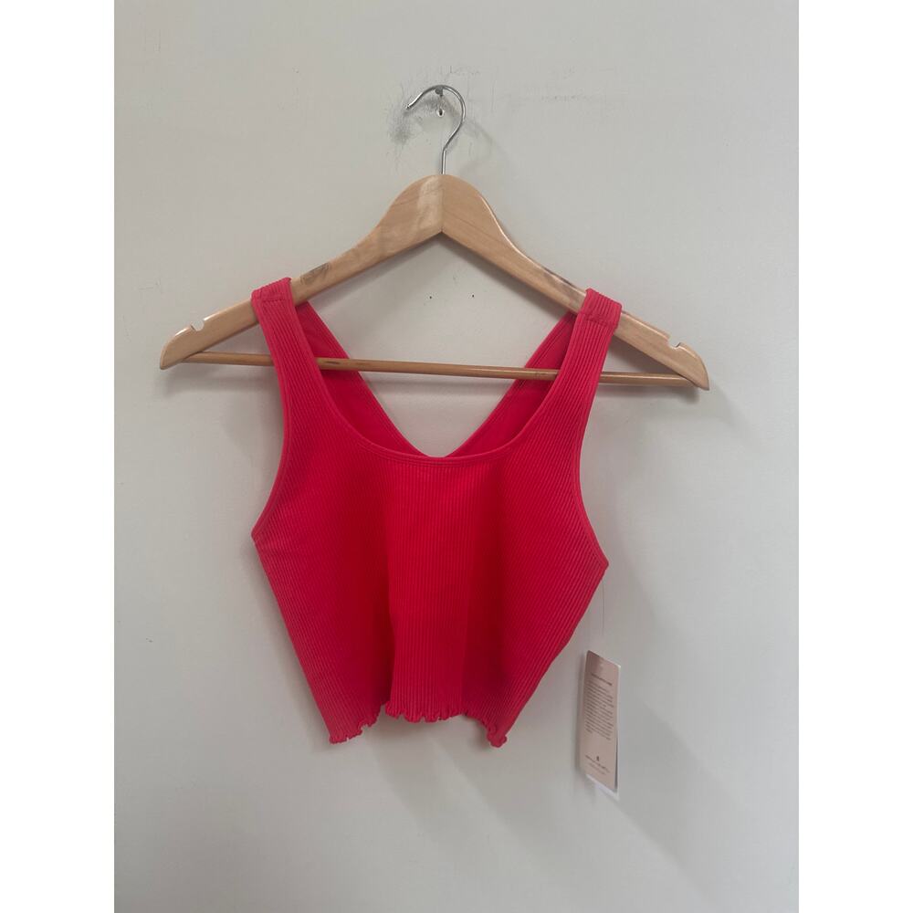 Spiritual Gangster Amor Cropped Tank Red Size M/L Athleisure Workout Pilates